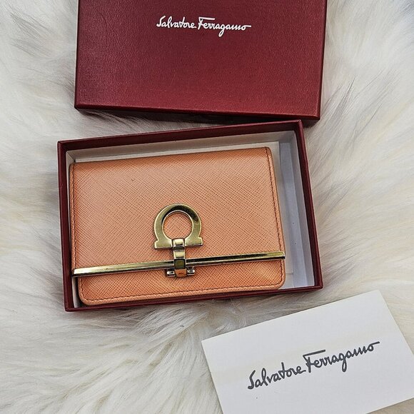 Salvatore Ferragamo  Peach Bifold Wallet / Card holder - Picture 1 of 17